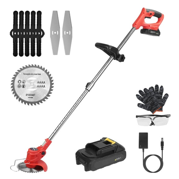 iMounTEK Grass Trimmer Cordless Electric Weed Cutter, Weed Cutter Kit with Alloy Saw Blade