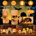 iMounTEK 3Pack Halloween Flameless Candles, Spider Crow Skull Battery