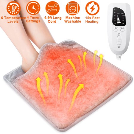 Moclever Heated Foot Warmers for Men and Women Heating Pad Cushion Mat with 6 Temperature Settings 4 Timer Modes Washable