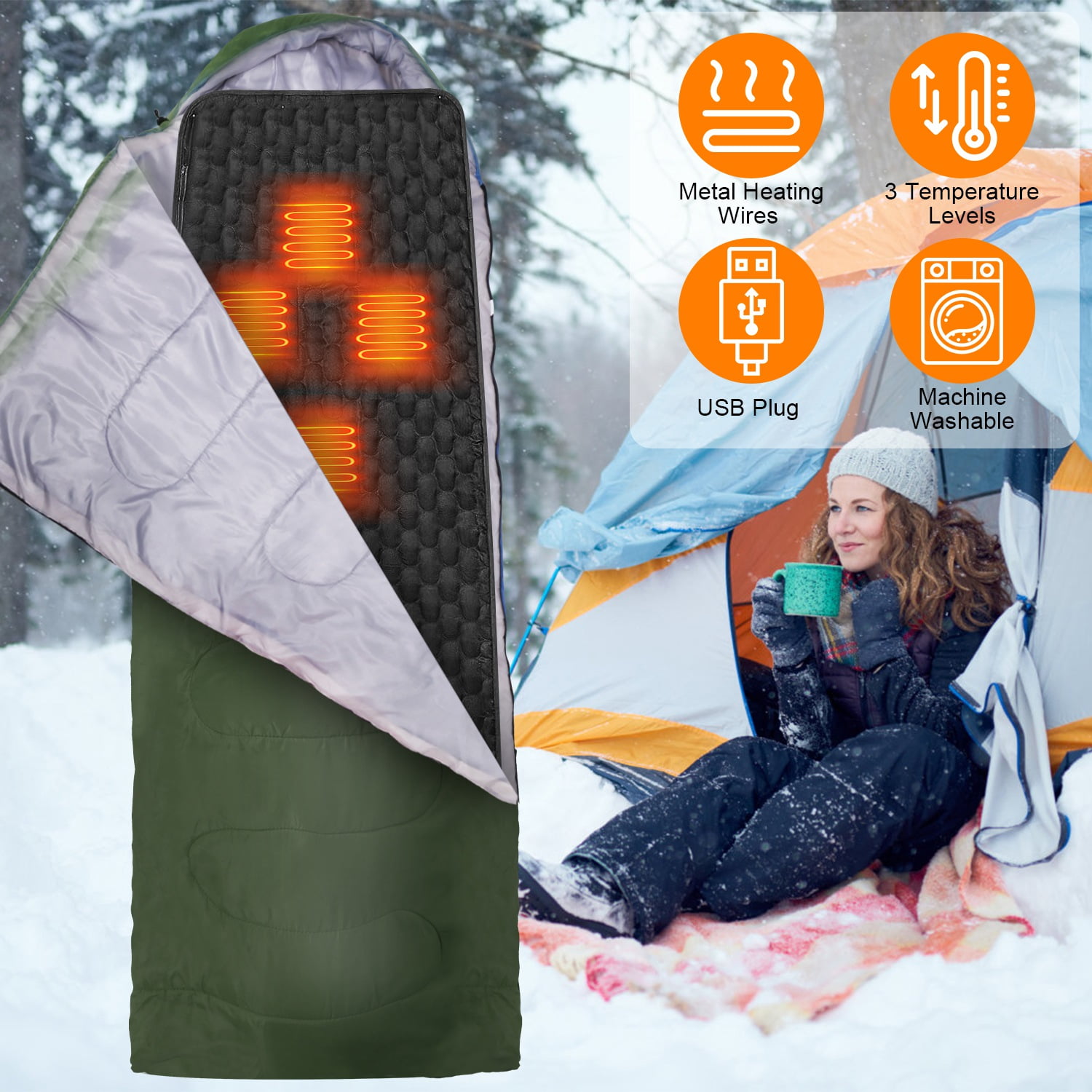 Heated sleeping pad online