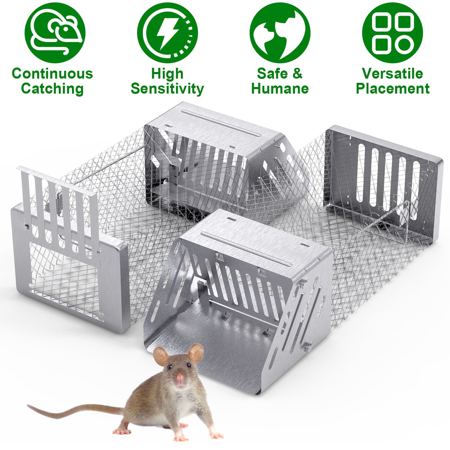 iMounTEK Humane Live Mouse Cage Automatic Continuous Rat Trap Single