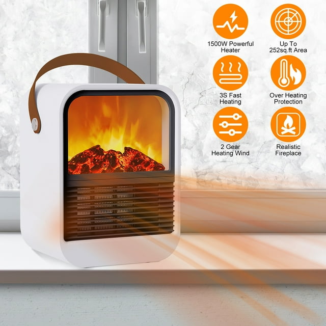 iMounTEK Indoor Electric Fireplace Heaters,1500W Portable Heater