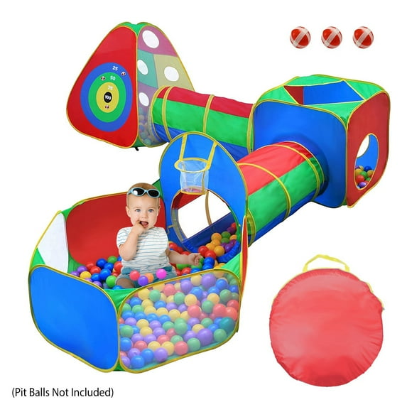 Moclever Kids Play Tent Pop up Playhouse Indoor Outdoor Use Kids Crawl Tunnels Tent with 2 Crawl Tunnel and 2 Tent for Boys Girls