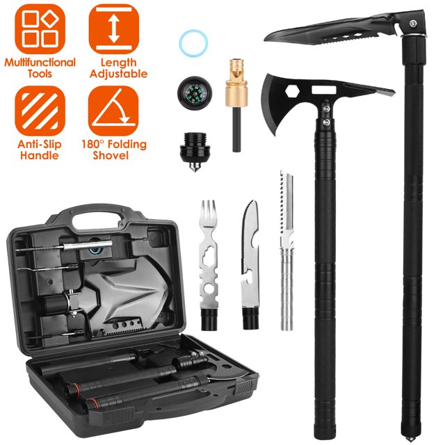 iMounTEK Multifunctional Shovel Axe Set Camping Survival Shovel Multitool Emergency Survival
