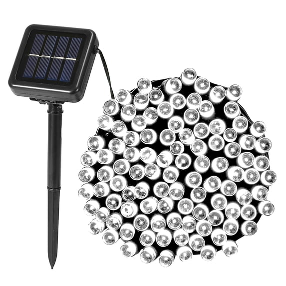 iMounTEK Outdoor Solar Power Fairy String Light 200 LEDs Cool White, 8 Lighting Modes for Thanksgiving Christmas Decor