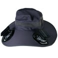 thumbnail image 1 of Imountek Outdoor Wide Brim Sun Bucket Hat with 2 Solar Fan UV Protection Unisex Fishing Hat, Dark Grey, 1 of 8