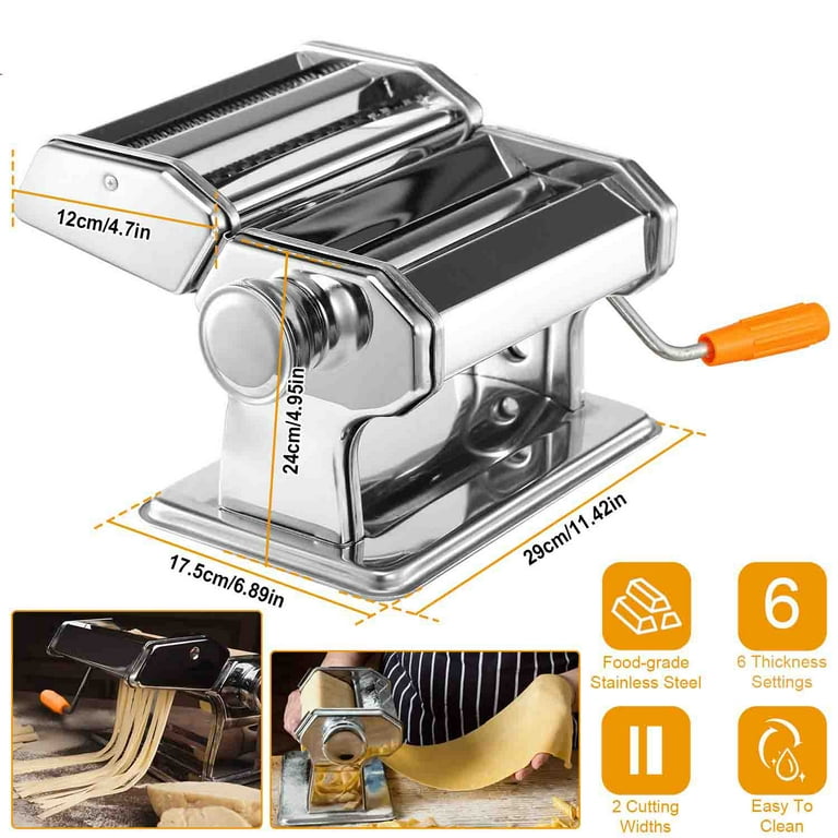 Professional 5 in 1 Pasta Maker Machine Stainless Steel Home Made Pasta  Dishes