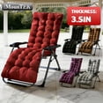 thumbnail image 1 of Imountek 67x22x3.5 inch Thickened Chaise Lounger Cushion Indoor Outdoor Recliner Rocking Chair Cushion with Anti-Slip Straps, Grey, 1 of 10