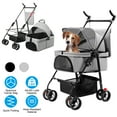 iMounTEK Pet Dog Stroller, 3 in 1 Folding Cat Dog Stroller with Detachable Carrier & Storage