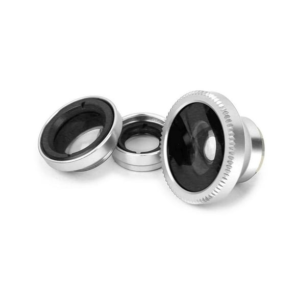 iMounTEK Phone Camera Lens Kit Magnetic 180°Fisheye Lens 0.67xWide Angle 10X Macro Lens, Silver