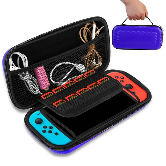 Moclever Portable Carry Case for Nintendo Switch Console Protective Hard EVA Case Shell Pouch, Blue