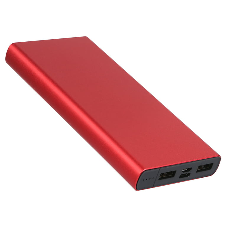 iMounTEK Portable Power Packs 10000mAh Mini Battery Charger With Dual Ports  LCD Display Red 