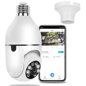 iMounTEK Security Camera 1080P HD, Wi-Fi Light Bulb Pan Tilt Surveillance Camera with Voice Intercom, Night Vision, APP Control, Night Vision for Indoor, Outdoor Use