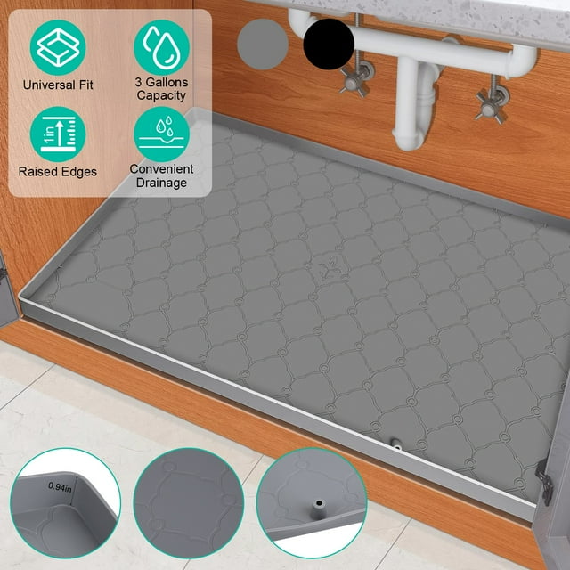 iMounTEK Silicone Under Sink Mat 34x22in Sink Protector Mat