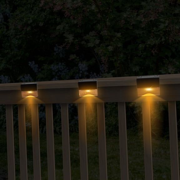 Moclever Solar Deck Lights, LED Solar Step Lights Outdoor for Stair, Fence, Patio, Garden Pathway, Step, Super Bright 10 lumens, 2 Lighting Modes, Acrylic Bubbles Warm White/Color Changing (12 Pack)