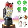 thumbnail image 1 of Moclever Solar Powered Lifelike PE Owl Decoy with Flashing Eye Hoot Sound Infrared Sensor 16.14in Scarecrow Bird Squirrel Pest Bird Deterrent Outdoor Garden Yard Protector, 1 of 8