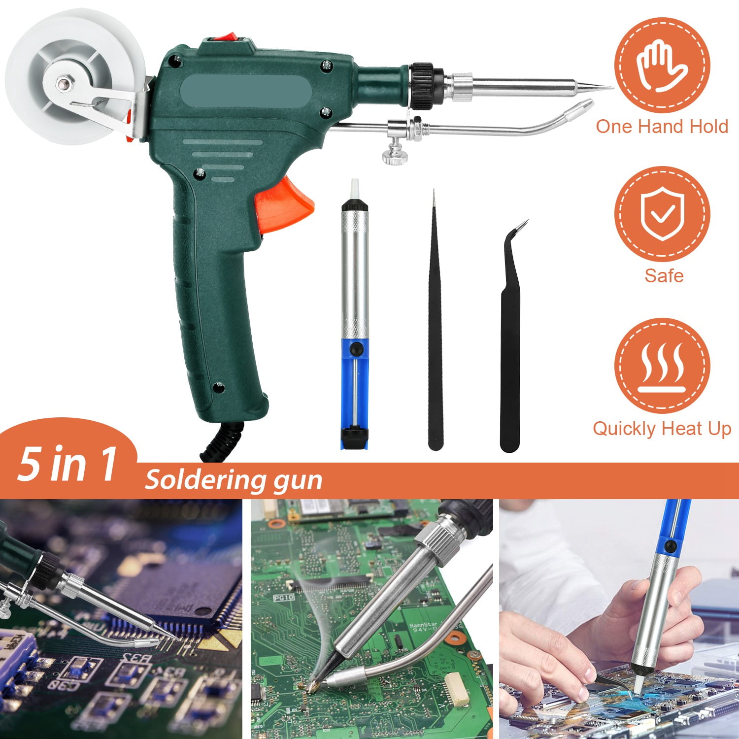 5-in-1 Soldering Iron Gun Welding Kit With Automatic Feed - Handheld Repair Tool For DIY