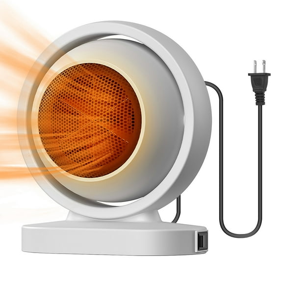 Space Heater 300W Small Desk Heater with Tip-Over and Overheat Protection, 30° Tilting Angle 3S Fast Heating