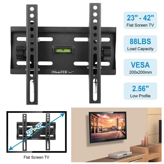 Moclever TV Wall Mount Bracket Tilt TV Rack for 23-42in LED LCD PLASMA Flat TV VESA 200x200mm, Black