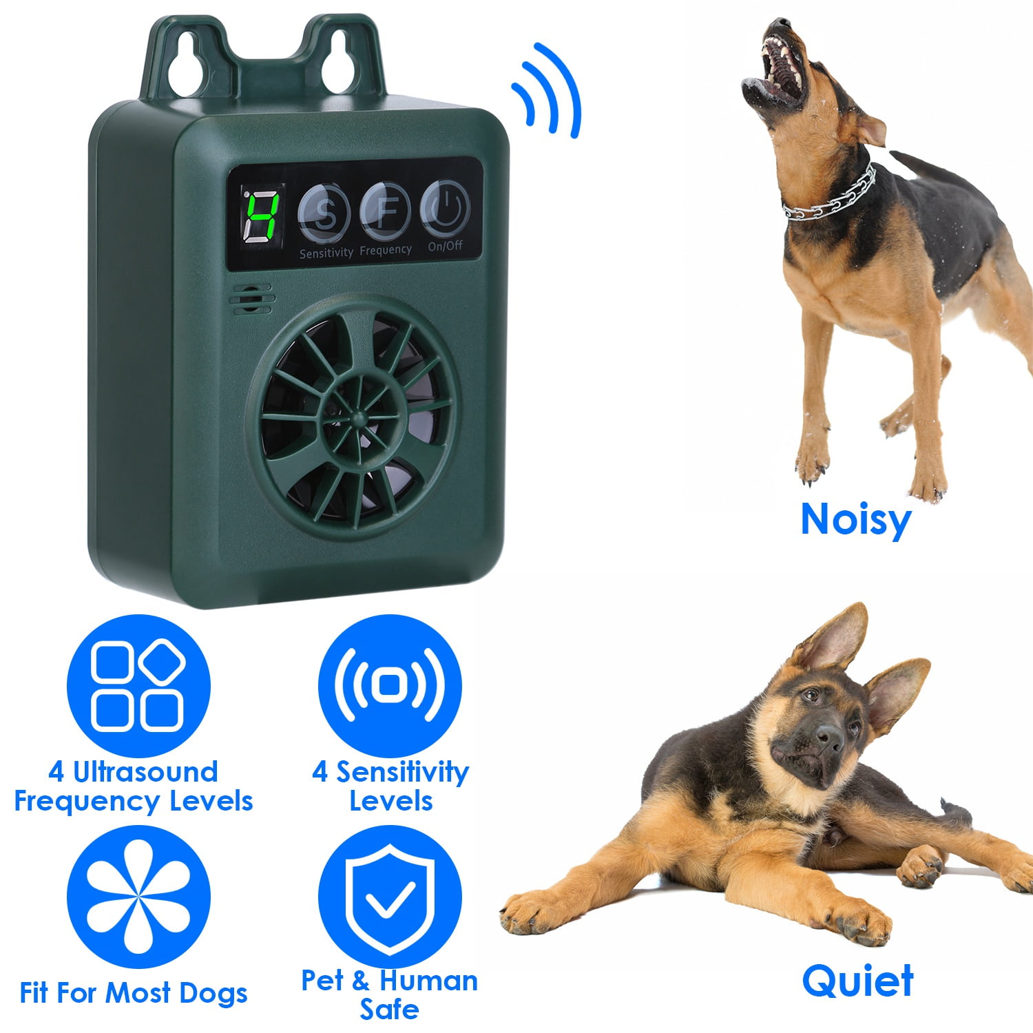iMounTEK Ultrasonic Anti Barking Device, 49.2ft Sensing Sonic Bark