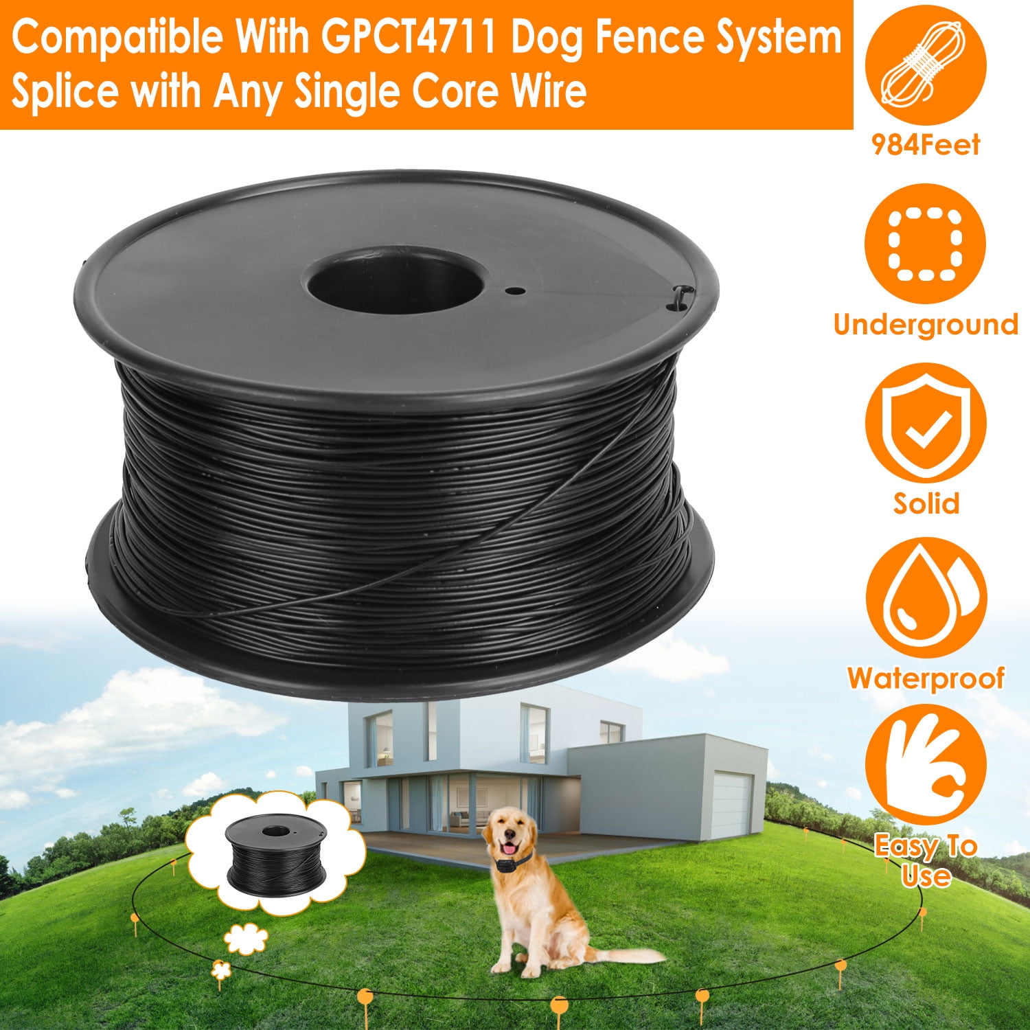 iMounTEK Underground Dog Fence Wire, 984ft Boundary Wire for Dog Fence