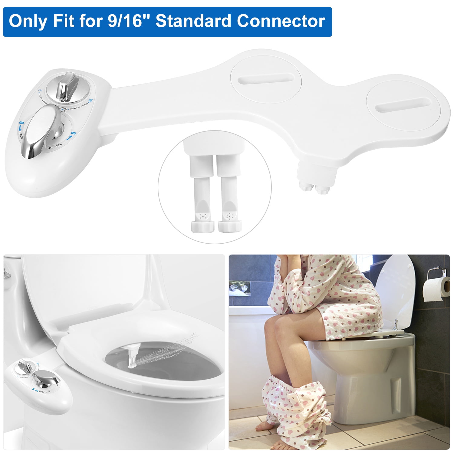 iMounTEK Universal Dual Nozzle Cold Water Bidet Attachment for Toilet