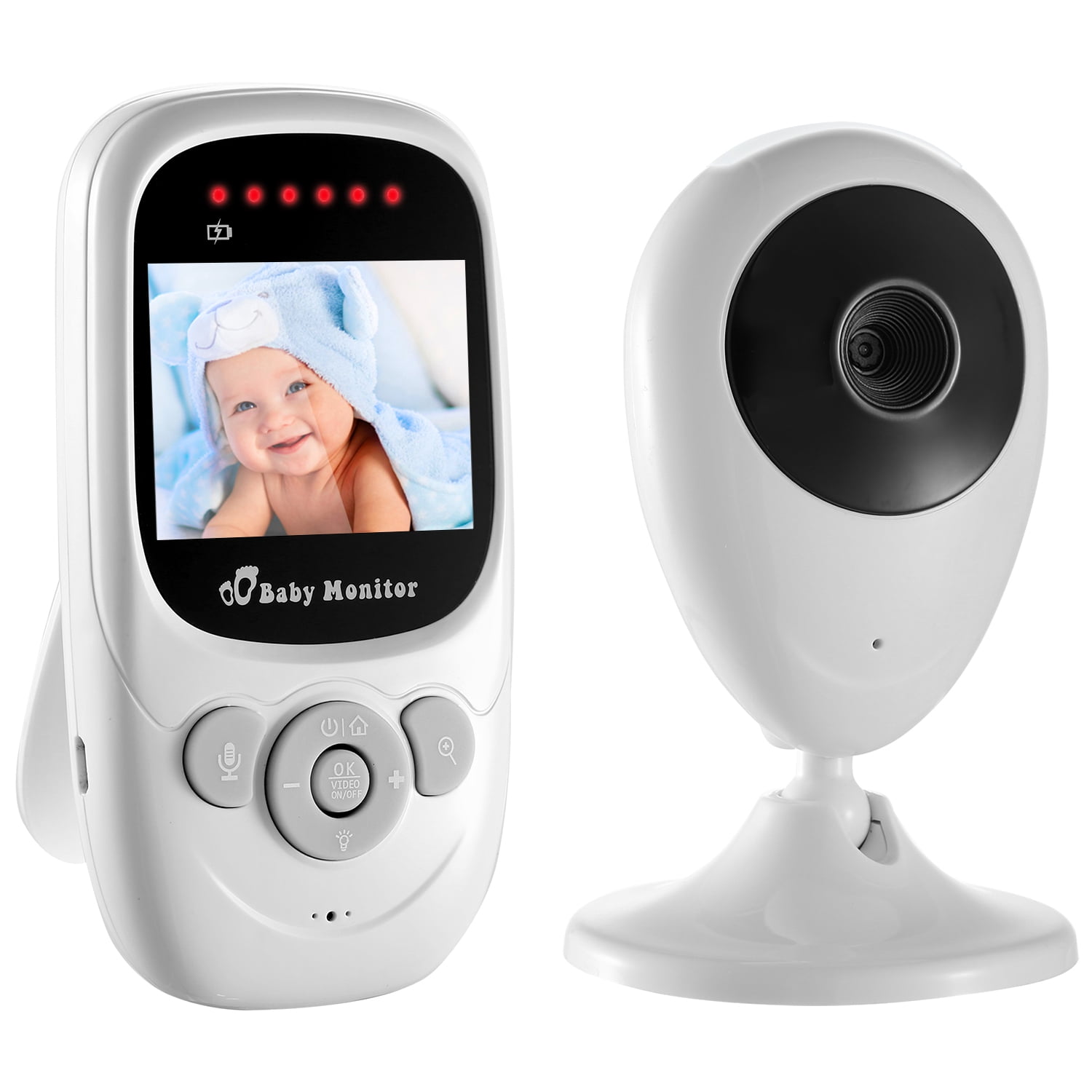 Wireless Video Baby Monitor Color Security Camera 2 Way Night Vision  Infrared Led Temperature Monitor