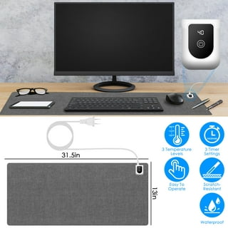  VIHOSE 2 Pcs Heated Desk Pad USB Heated Mouse Pad Hand Warmer  Electric Warm Faux Leather Desk Pad Large Safe Desk Keyboard Mat with 3  Heating Levels for Computer Users