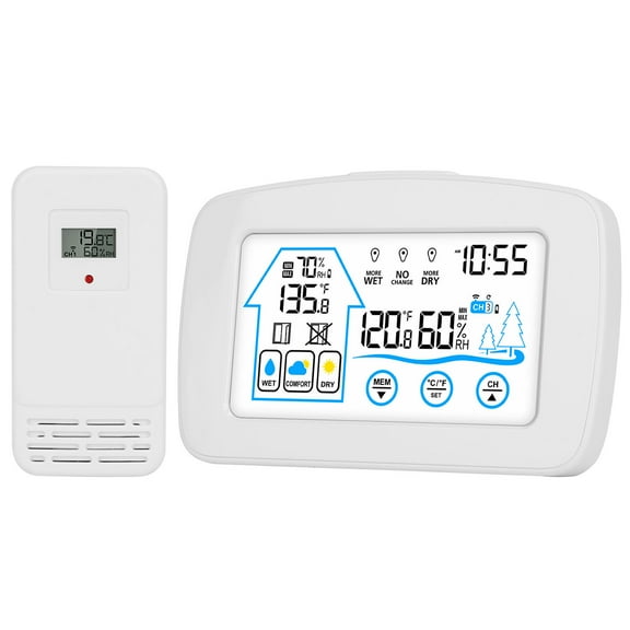 iMounTEK Weather Station Wireless Indoor Outdoor with Large Display & Outdoor Sensor, Battery Powered Home Weather Forecast Clock