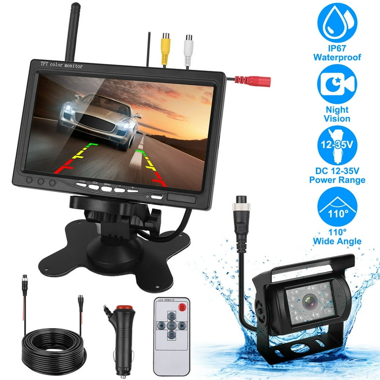 Camping Equipment Dual RV Truck Backup Camera 9 Inch Monitor Hodozzy 9 Inch RV Backup Camera System - 1080P Dual Camera With Night Vision & Recording 9 Inch Reversing Camera Monitor Car Reversing Camera