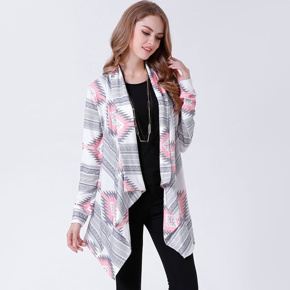 Moclever Women Open Front Cardigan Long Sleeve Shawl Neck Breathable Cardigan