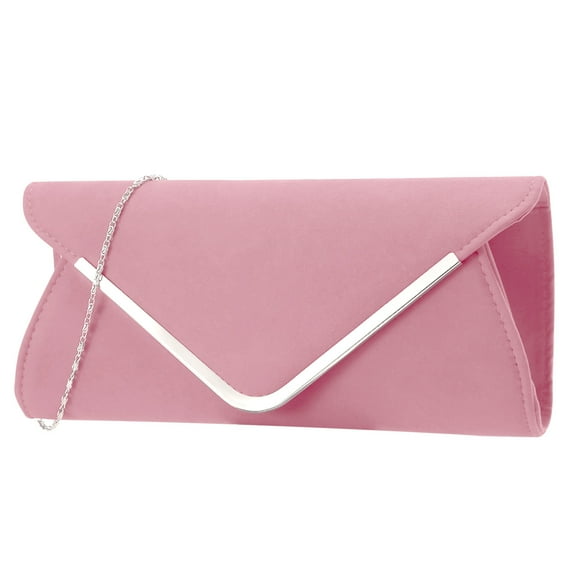 iMounTEK Women Clutch Wallet Bags for Party Wedding Soft Handbag Portable Thin Envelop Evening Purse for Bridal Dating Wedding Party Prom Purse, Pink