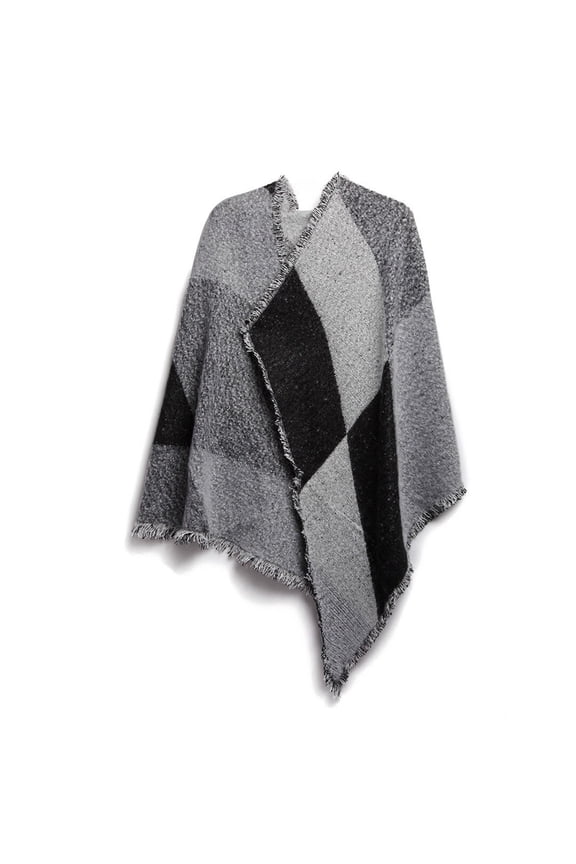 iMounTEK Women Lightweight Scarf, Large Warm Cozy Blanket Soft Shawl Checked Winter Scarfs for Women, Grey