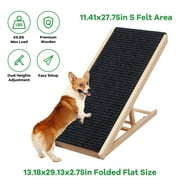 iMounTEK Wooden Adjustable Pet Ramp, Non Slip Dual Heights Adjustable Folding Dog Car Ramps for SUV, Bed, Couch, S