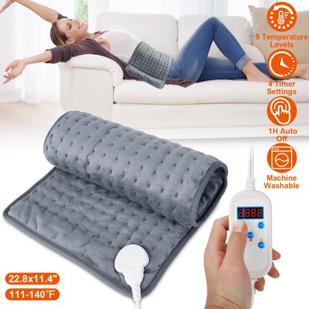 iMountek 22.8x11.4” Electric Heating Pad for Shoulder Neck Back Spine Legs Feet with 9 Temperature Levels 4 Timer Modes