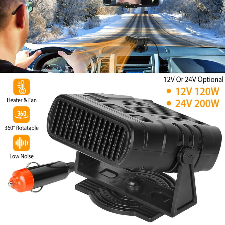 iMountek 24V 200W Portable Car Heater Heating Fan 2 in 1 Defroster Demister  Windshield Heater Automotive Cooling Fan