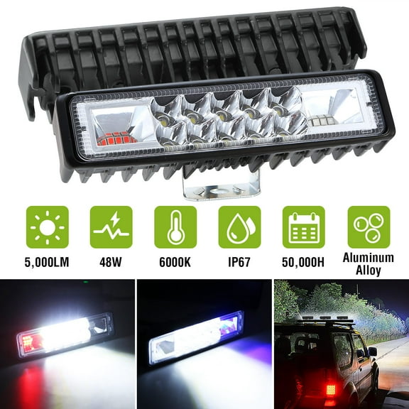 iMountek 2PCS 6" LED Light Bar Offroad Driving Spot Lights Work Light