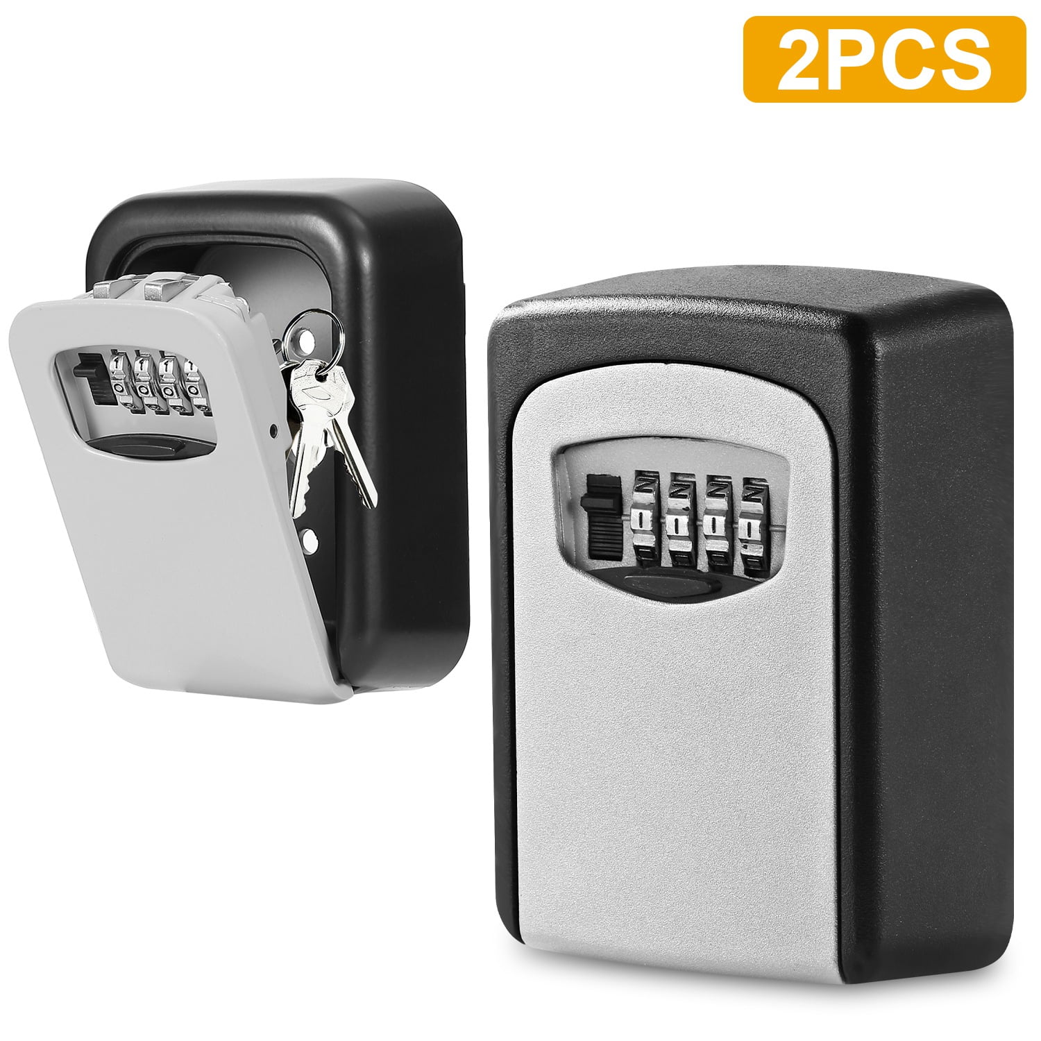 Imountek 2Pcs Key Lock Box, Wall Mounted Keys Storage Lock Box with 4 ...