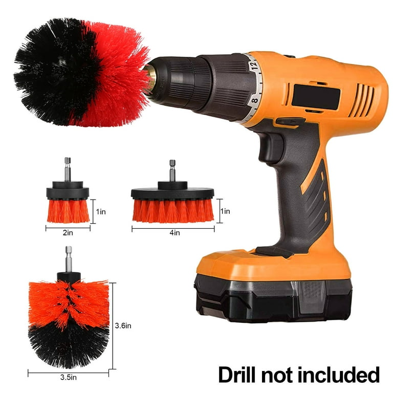  3Pcs Power Drill Brush Attachment - Grout Cleaner for