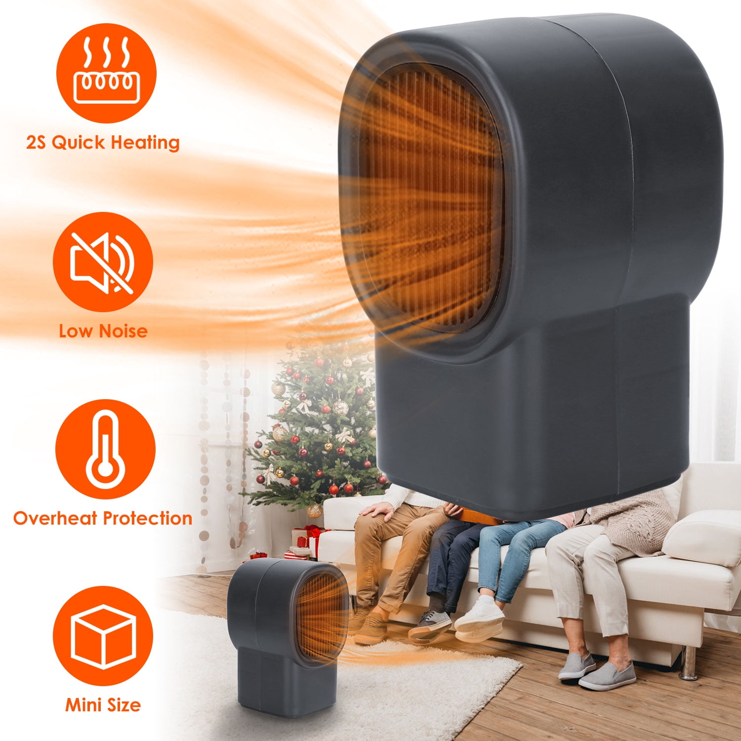 iMountek 500W Portable Electric Space Heater Mini Desktop Fan Heater Personal Small Space Heater for Home Office