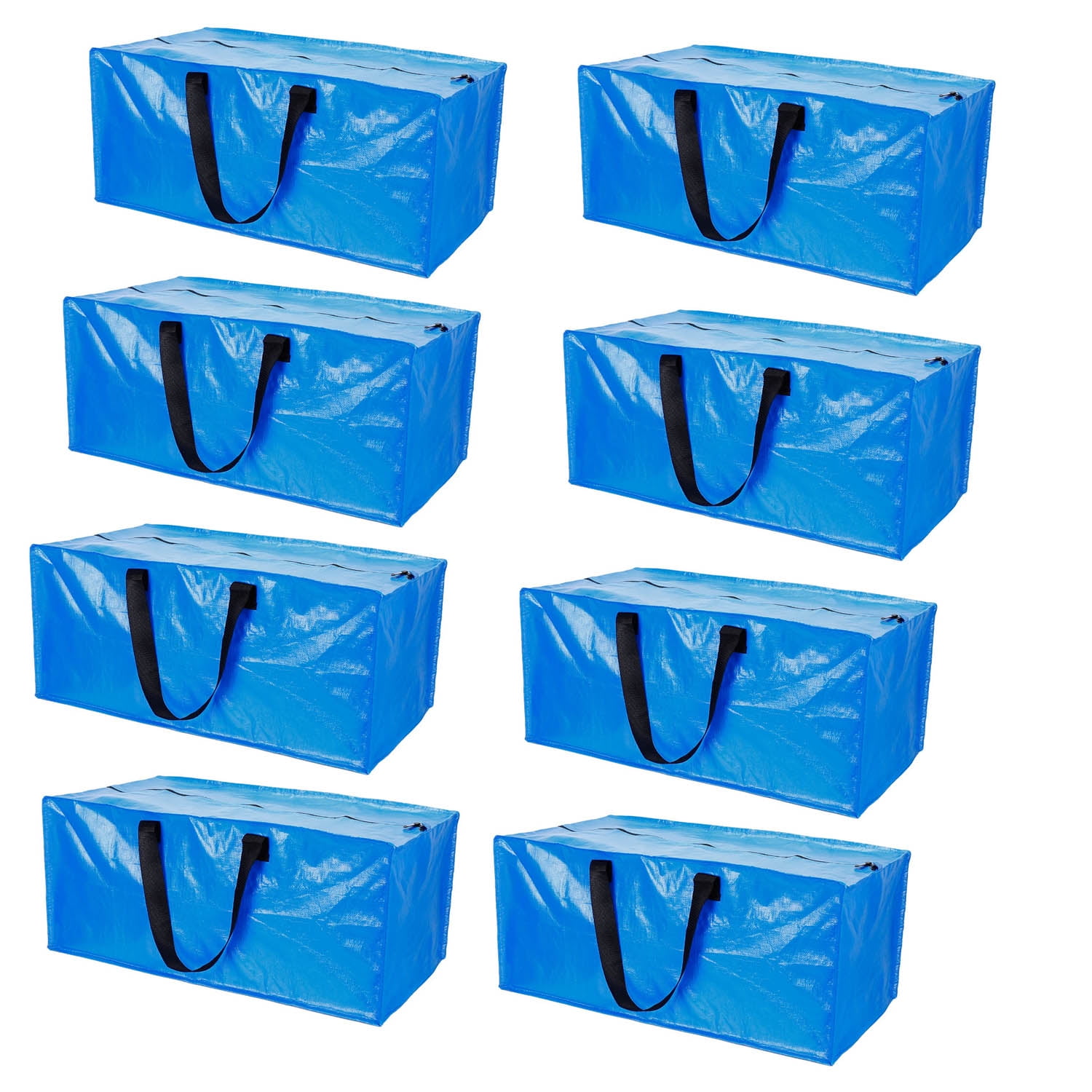 Dropship 4Pcs Moving Bags Heavy Duty Container Reusable Plastic Totes Blue  Moving Bin Zippered Storage Bag to Sell Online at a Lower Price