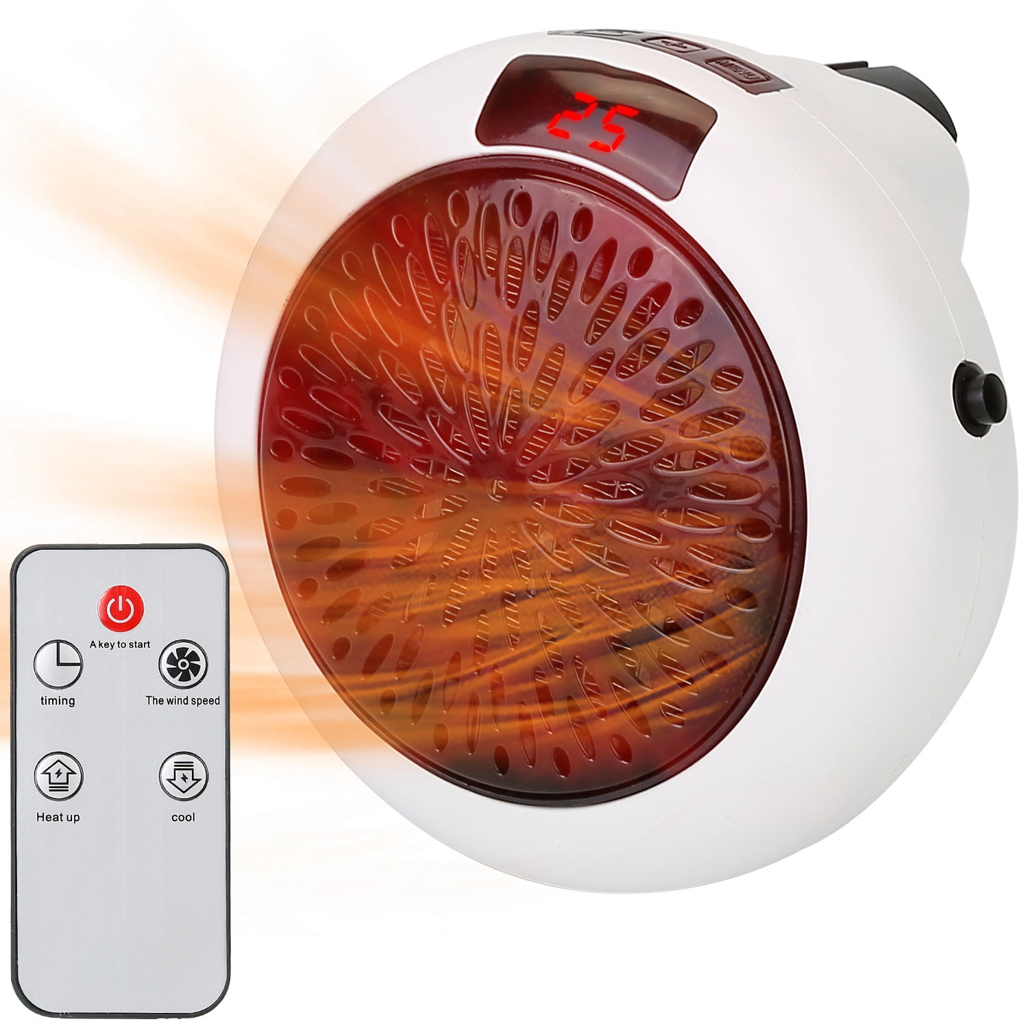 iMountek 900W Portable Heater Fan Wall Outlet Space Heater Plug-in Heater  Adjustable Temperature Auto Shut off With Remote Control - Walmart.com