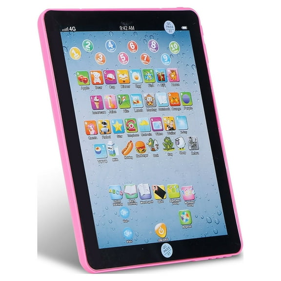 Imountek Interactive Learning Tablet Educational Entertainment Device with Letters Numbers & Music, Pink