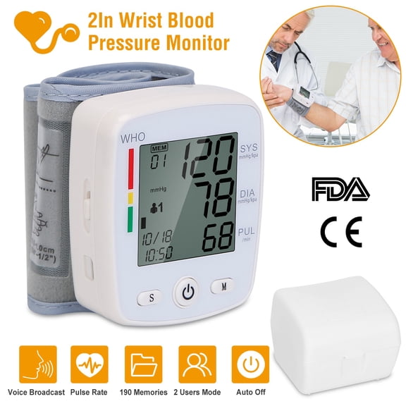 iMountek Blood Pressure Monitor Wrist Digital High Blood Pressure Cuff Heartbeat Tester