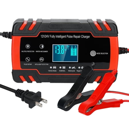 iMountek Car Battery Charger Smart Automatic Battery Charger with LCD Display for Car Truck Motorcycle RV SUV