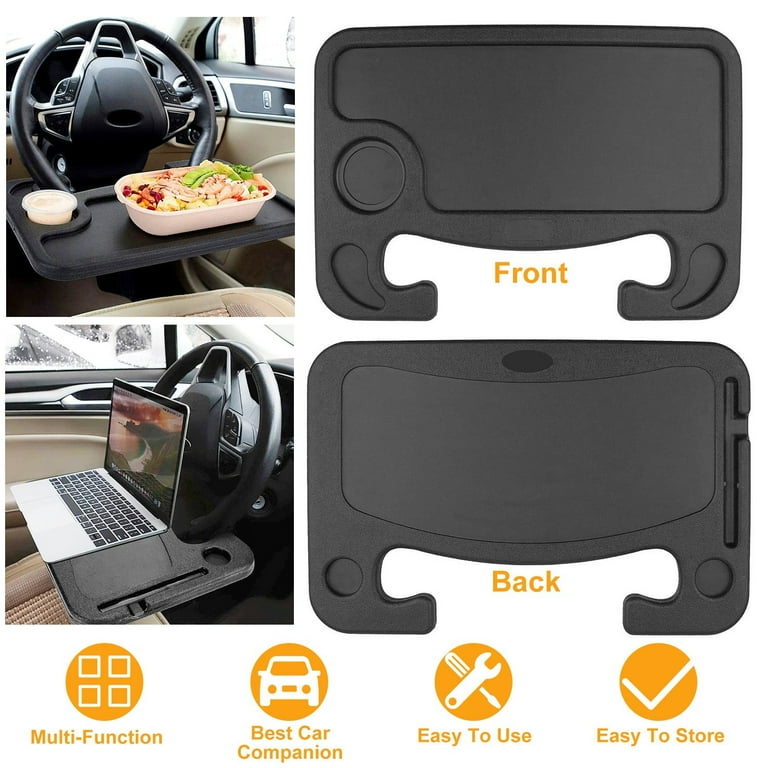 TeqHome Car Steering Wheel Tray Eating Drink Laptop Auto Desk 