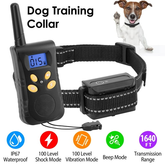 iMountek Dog Training Collar IPX7 Waterproof Pet Beep Vibration Electric Shock Collar Rechargeable Transmitter Receiver Trainer w/ Remote