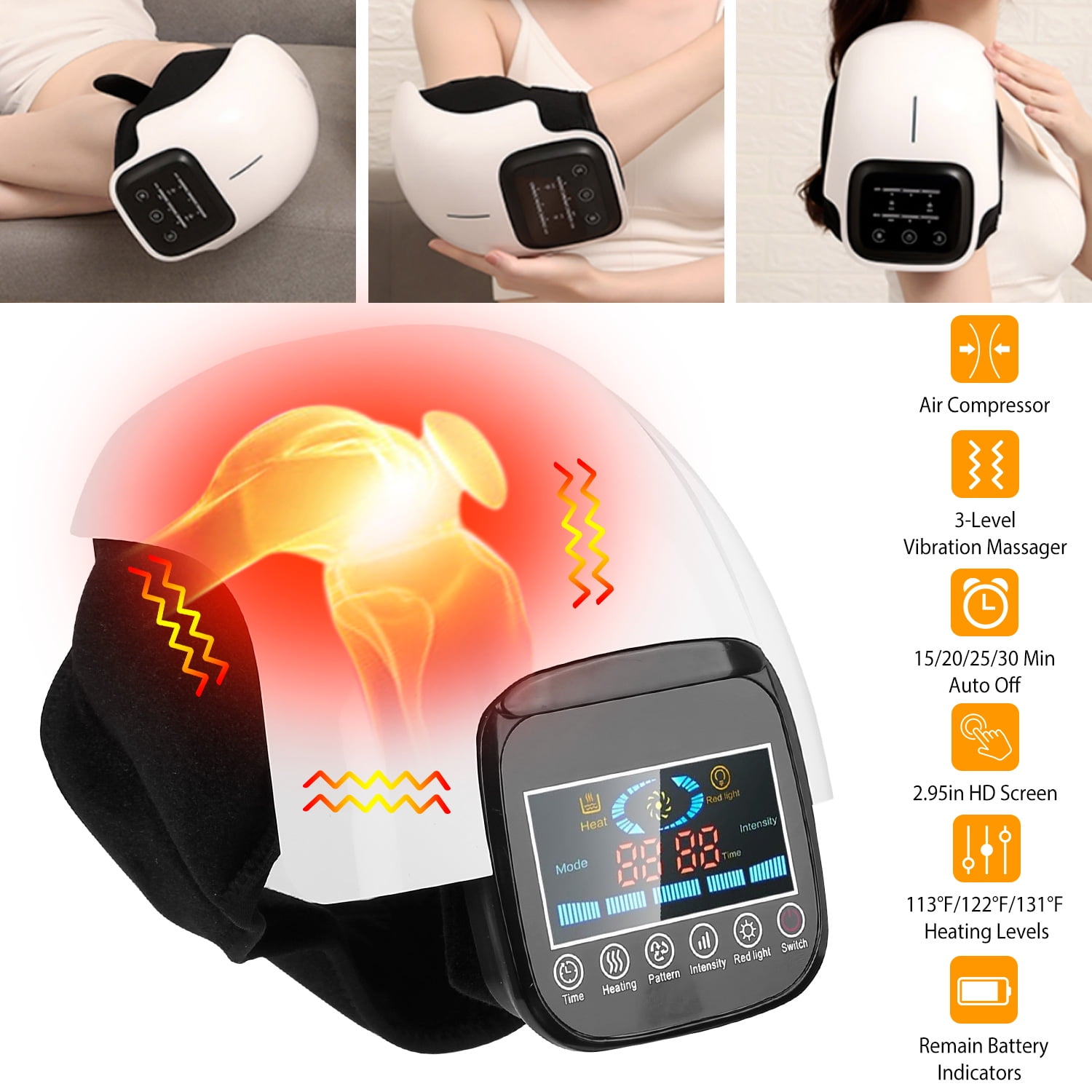 iMountek Heated Knee Massager, Clears The Meridians and Keeps the Knees Away from Dampness and Cold, Pain Relief Therapy Knee Brace Wrap