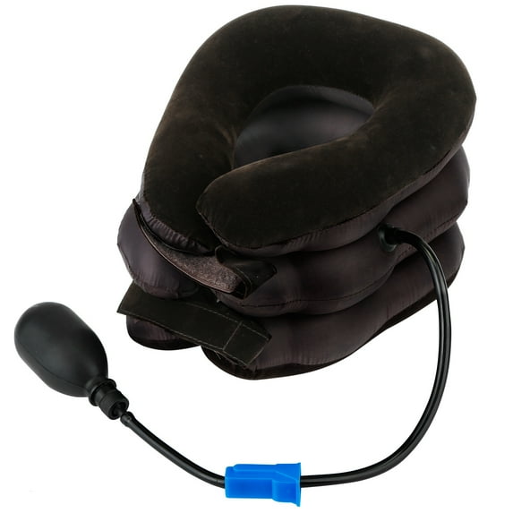 iMountek Inflatable Cervical Neck Traction Pillow Neck Shoulder Spine Alignment Pump Travel Support Pillow Inflatable Spinal Decompression Pillow