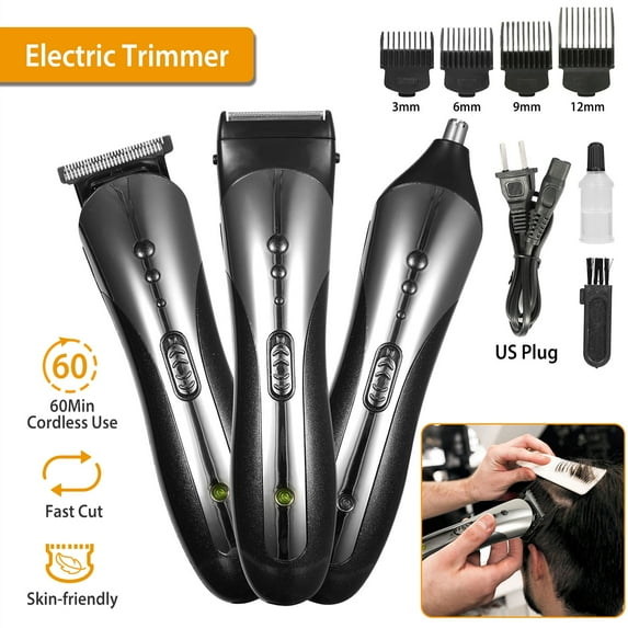 iMountek Men Electric Hair Clipper Trimmer Rechargeable Beard Shaver Razor Nose Trimmer Set, Gift for Father Dad